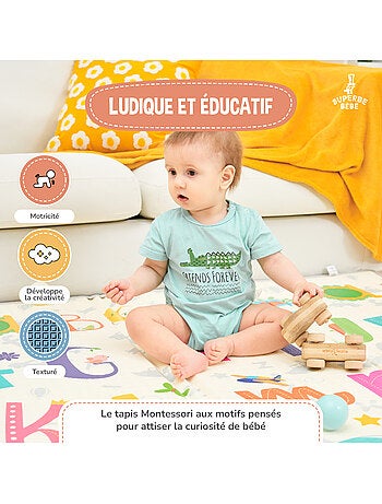 Tappeto gioco pieghevole schiuma, reversibile e impermeabile 200x180x1,5 FOX | SUPERBE BEBE