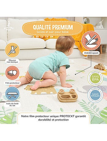 Tappeto gioco pieghevole schiuma, reversibile e impermeabile 200x180x1,5 FOX | SUPERBE BEBE