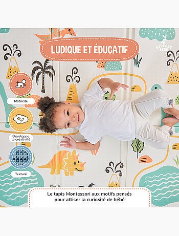 Tappeto gioco pieghevole schiuma, reversibile e impermeabile 200x180x1,5 FOX | SUPERBE BEBE