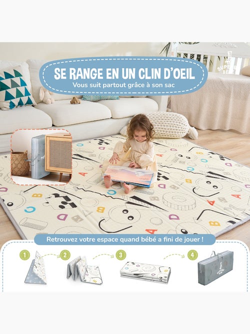 Tappeto pieghevole neonati, reversibile e impermeabile, schiuma 180x120x1 DINO | SUPERBE BEBE - Kiabi