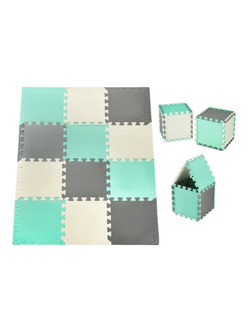 Tappeto puzzle in schiuma EVA 120x90 cm 1,2 cm con bordo e design educativo - Kiabi Tappeto puzzle in schiuma EVA 120x90 cm 1,2 cm con bordo e design educativo - Kiabi