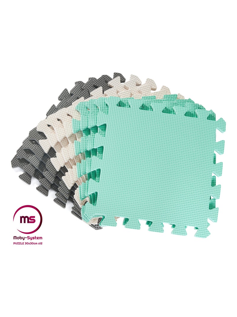 Tappeto puzzle in schiuma EVA 120x90 cm 1,2 cm con bordo e design educativo Multicolore - Kiabi