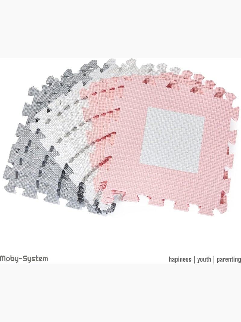 Tappeto puzzle in schiuma EVA 150x150 cm bebè bambini 16 pezzi educativo Rosa - Kiabi