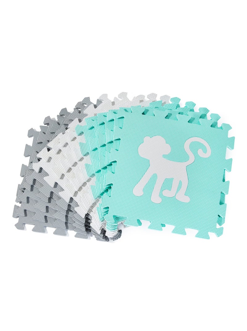 Tappeto puzzle in schiuma EVA 150x150 cm con animali e forme rimovibili N/D - Kiabi
