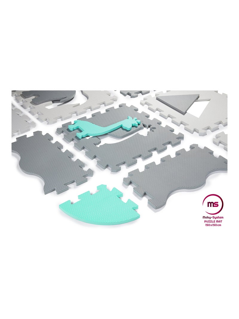 Tappeto puzzle in schiuma EVA 150x150 cm con animali e forme rimovibili N/D - Kiabi