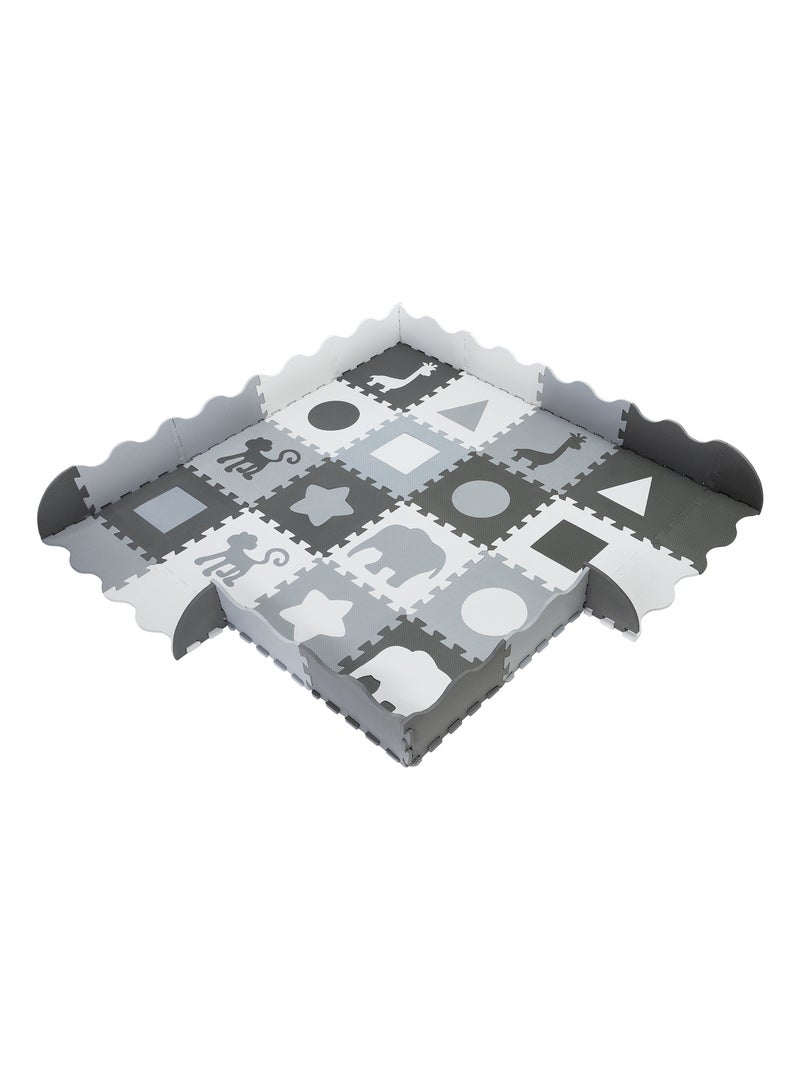 Tappeto Puzzle in Schiuma EVA 150x150 cm – Tappeto Gioco Bimbi 0+ Morbido Educativo Grigio - Kiabi