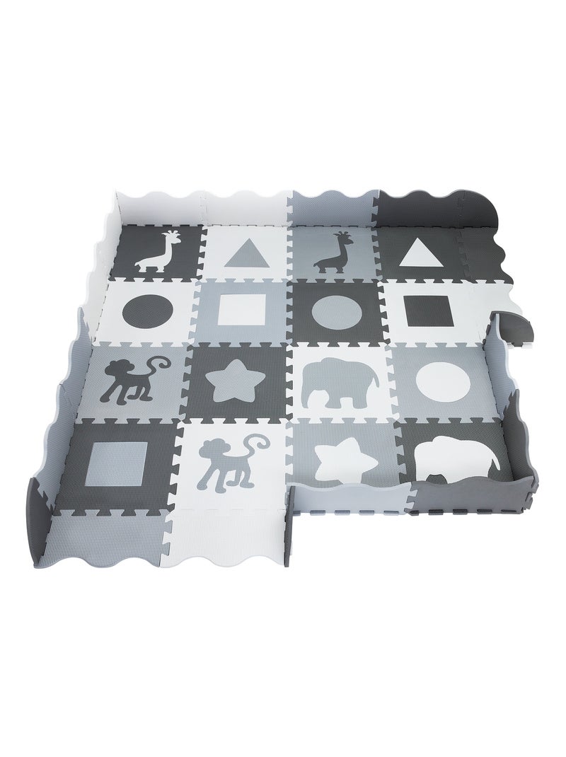 Tappeto Puzzle in Schiuma EVA 150x150 cm – Tappeto Gioco Bimbi 0+ Morbido Educativo Grigio - Kiabi