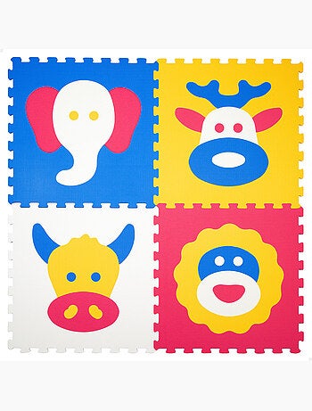 Tappeto puzzle per animali 4 pezzi in gommapiuma c'baby