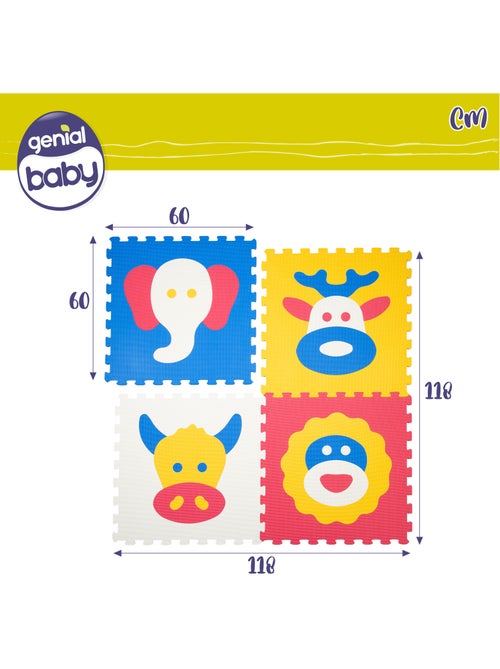 Tappeto puzzle per animali 4 pezzi in gommapiuma c'baby - Kiabi Tappeto puzzle per animali 4 pezzi in gommapiuma c'baby - Kiabi