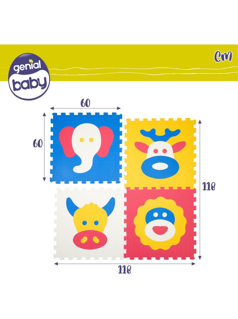 Tappeto puzzle per animali 4 pezzi in gommapiuma c'baby N/D - Kiabi