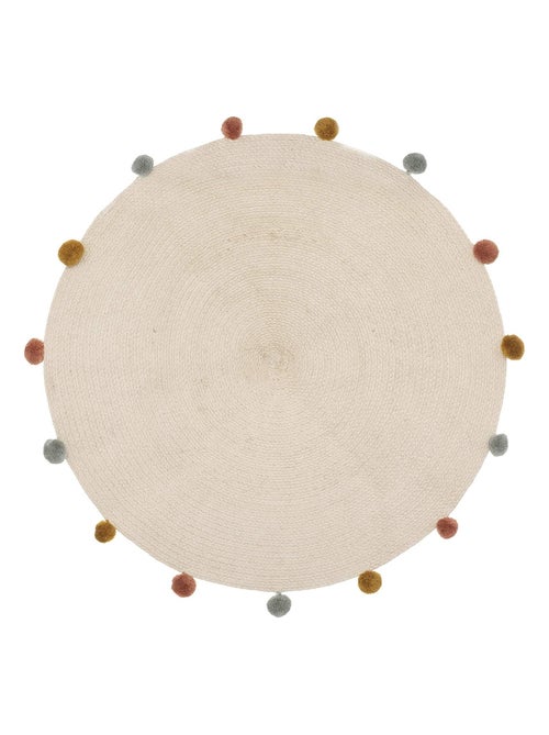 Tappeto rotondo in cotone con nappe - Kiabi