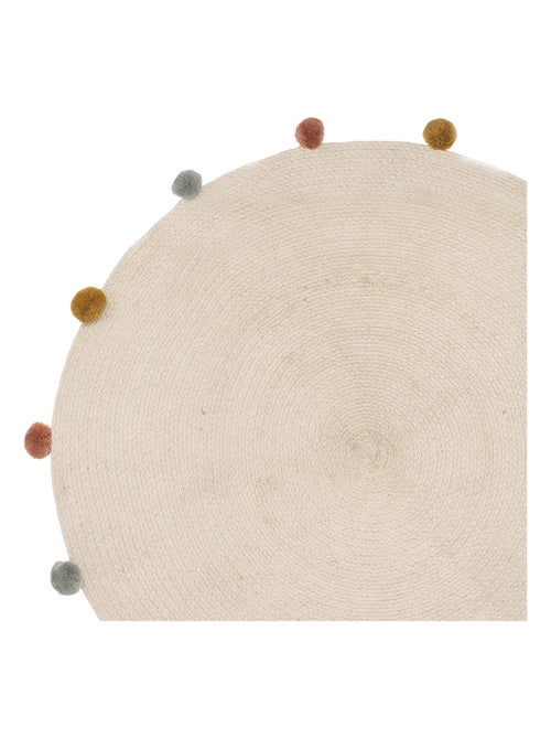 Tappeto rotondo in cotone con nappe - Kiabi