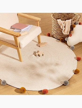 Tappeto rotondo in cotone con nappe
