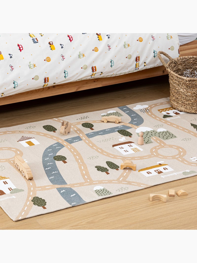Tappeto stradale per bambini niels jute 100x150cm Multicolore - Kiabi