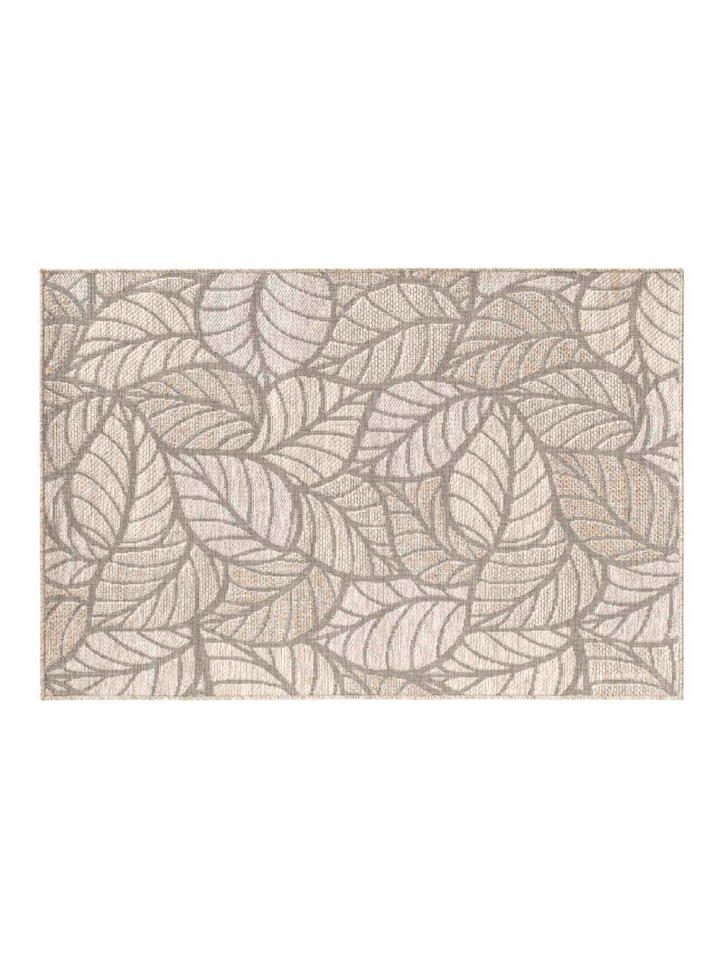 Tappeto tessuto a foglie Beige chiaro - Kiabi