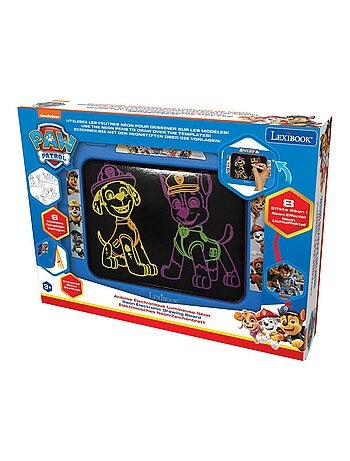 Tavola da disegno luminosa al neon di Paw Patrol con penne e modelli