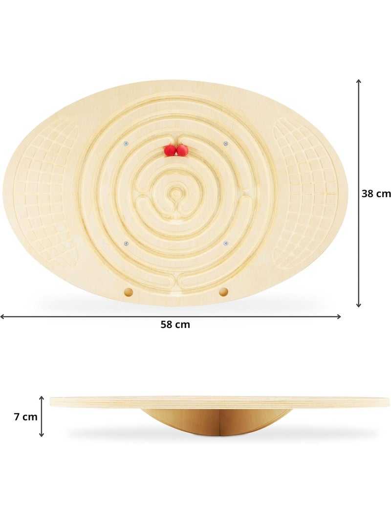 Tavola equilibrio in legno labirinto palline bambini adulti coordinazione N/D - Kiabi