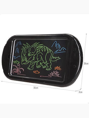 Tavoletta al neon con disegni e pennarelli. Ottima idea!