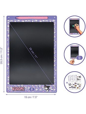 Tavoletta da scrittura e-ink Kuromi 11’’ multicolore con stencil