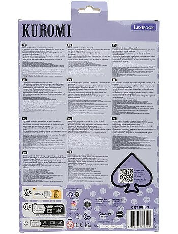 Tavoletta da scrittura e-ink Kuromi 11’’ multicolore con stencil