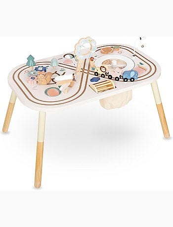 Tavolino attività educativo in legno 10 in 1 con animali – giochi sensoriali per bambini 3+