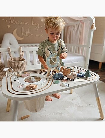 Tavolino attività educativo in legno 10 in 1 con animali – giochi sensoriali per bambini 3+