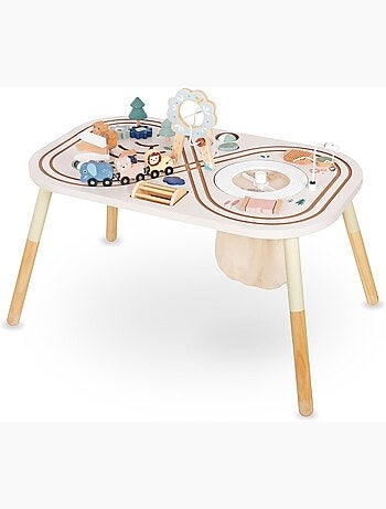 Tavolino attività educativo in legno 10 in 1 con animali – giochi sensoriali per bambini 3+