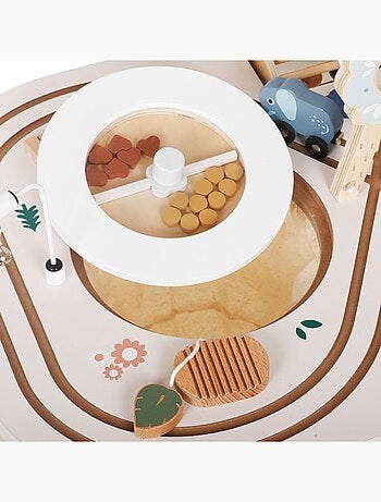Tavolino attività educativo in legno 10 in 1 con animali – giochi sensoriali per bambini 3+