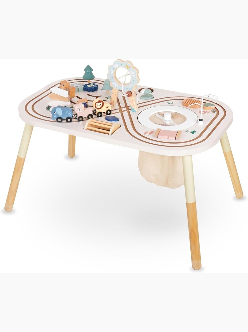 Tavolino attività educativo in legno 10 in 1 con animali – giochi sensoriali per bambini 3+ N/D - Kiabi