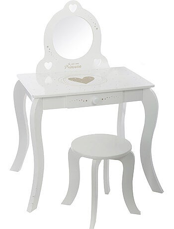 Tavolino e sgabello per bambini demoiselle bianco l71,5 cm
