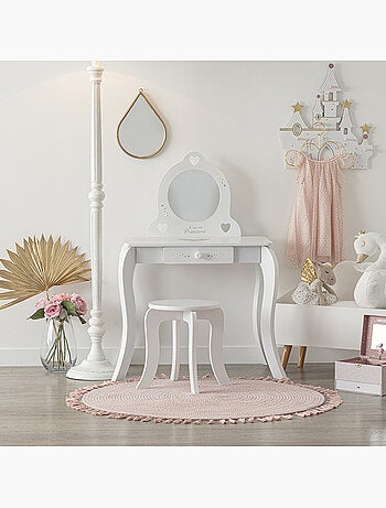 Tavolino e sgabello per bambini demoiselle bianco l71,5 cm