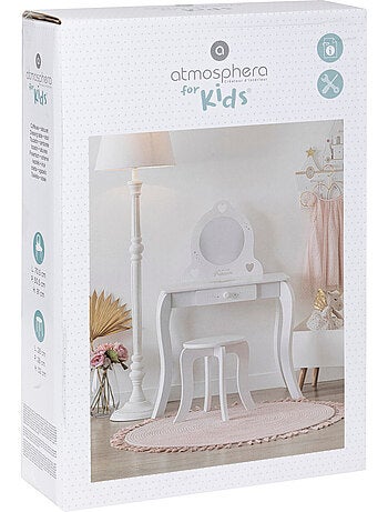 Tavolino e sgabello per bambini demoiselle bianco l71,5 cm
