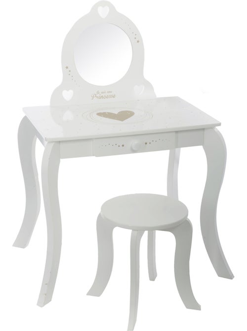 Tavolino e sgabello per bambini demoiselle bianco l71,5 cm - Kiabi Tavolino e sgabello per bambini demoiselle bianco l71,5 cm - Kiabi