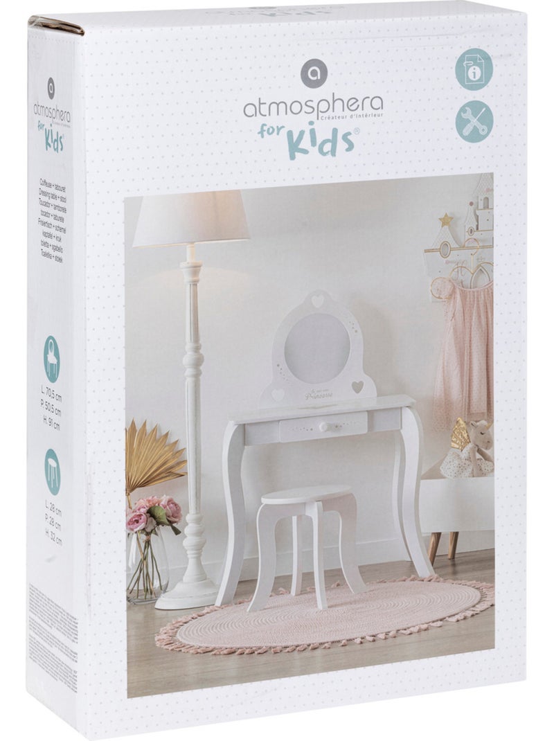 Tavolino e sgabello per bambini demoiselle bianco l71,5 cm Multicolore - Kiabi