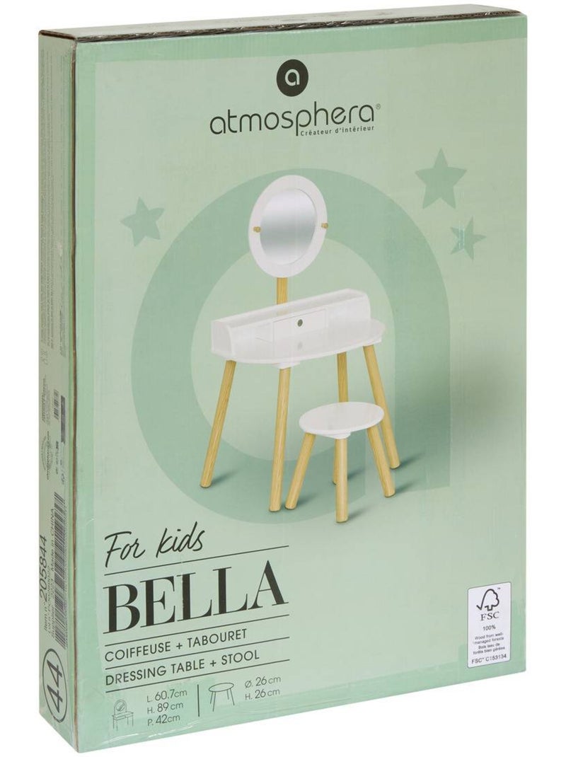 Tavolino per bambini bella bianco l60,7xp42xh89,2cm Bianco - Kiabi