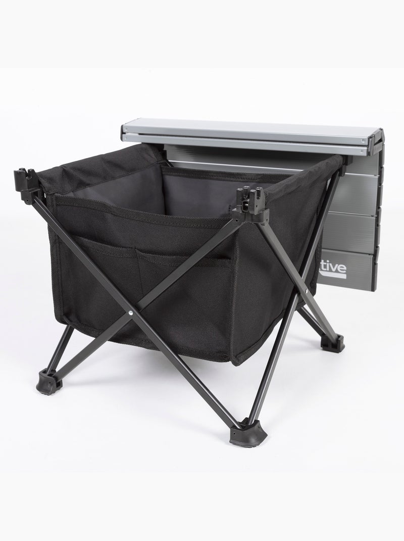 Tavolino pieghevole da campeggio con borsa portaoggetti e tasca aktive Grigio - Kiabi