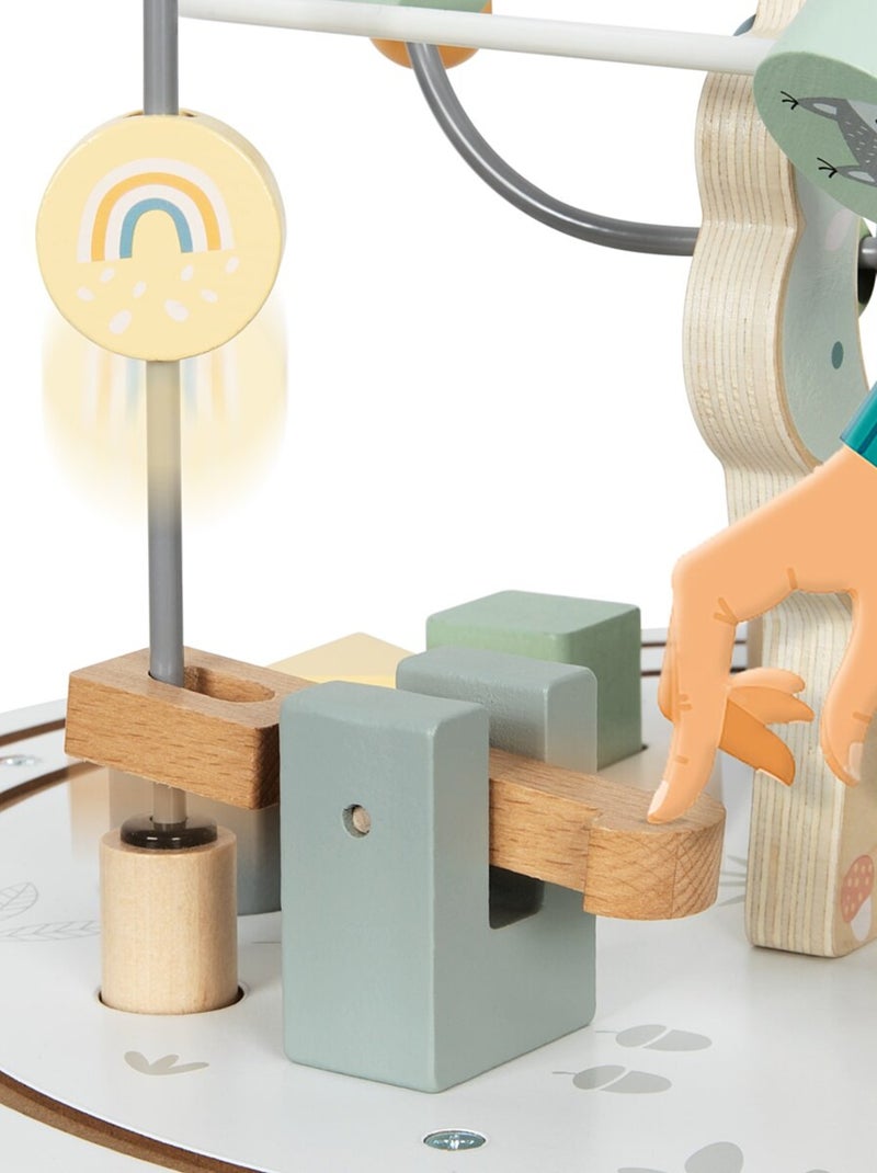 Tavolo attività rotondo in legno Montessori con trenino magnetico e labirinti per perline N/D - Kiabi