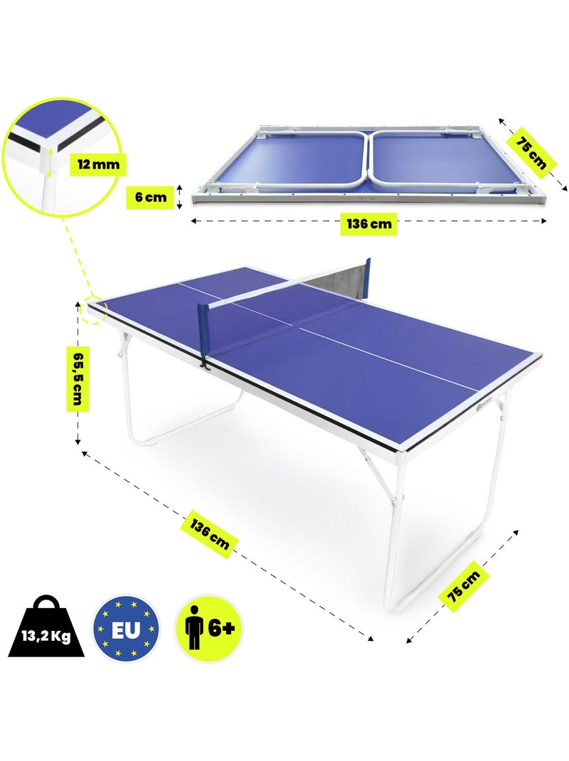 Tavolo da ping pong HyperMotion pieghevole e portatile – set completo da interno bambini e adulti Blu - Kiabi