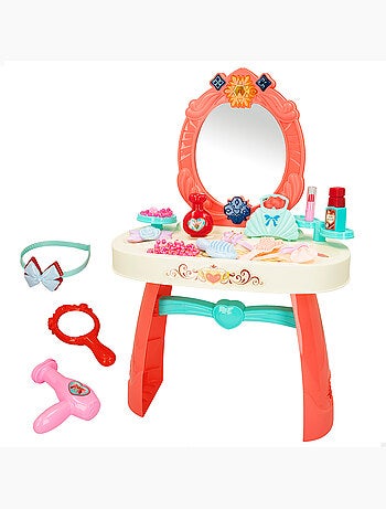 Tavolo da toeletta per bambini con accessori, luci e suoni beauty fashion princess