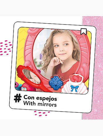 Tavolo da toeletta per bambini con accessori, luci e suoni beauty fashion princess