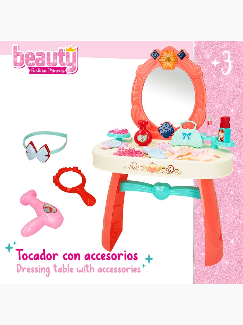 Tavolo da toeletta per bambini con accessori, luci e suoni beauty fashion princess N/D - Kiabi