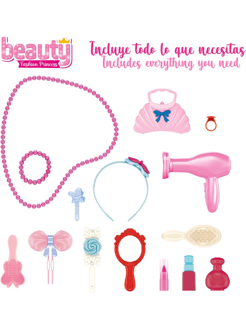 Tavolo da toeletta per bambini con accessori, luci e suoni beauty fashion princess N/D - Kiabi