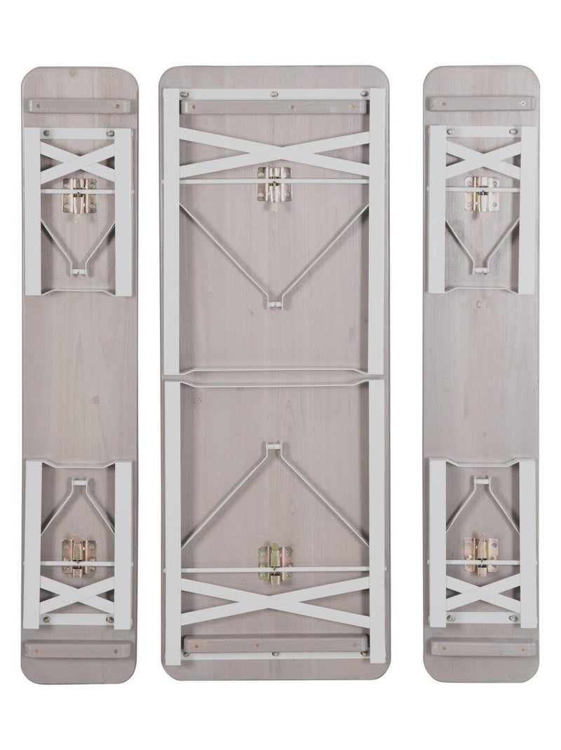 Tavolo e 2 panche per bambini – set pieghevole in legno massello FSC "Roba Outdoor" Grigio - Kiabi