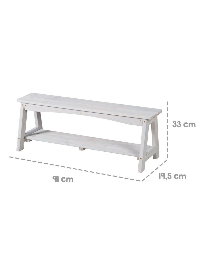 Tavolo e panche da giardino con parasole e 2 cuscini per bambini "Roba Outdoor+" Grigio - Kiabi