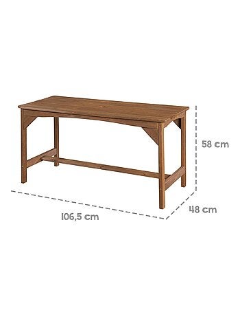 Tavolo e panche da giardino per bambini con parasole e 2 cuscini "Roba Outdoor+