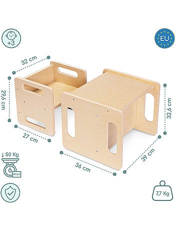 Tavolo e sedia montessori 6 in 1 per bambini dai 3 anni