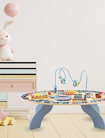 Tavolo educativo in legno 7 in 1 per bambini – gioco musicale e attività sensoriali
