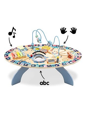 Tavolo educativo in legno 7 in 1 per bambini – gioco musicale e attività sensoriali
