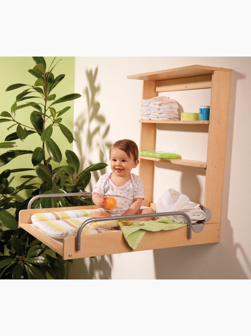 Tavolo fasciatoio a muro pieghevole + materassino "Dschungelbaby" – ROBA Legno naturale - Kiabi