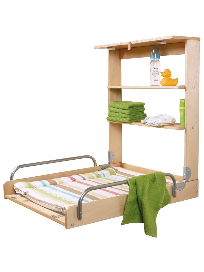 Tavolo fasciatoio a muro pieghevole + materassino "Dschungelbaby" – ROBA Legno naturale - Kiabi